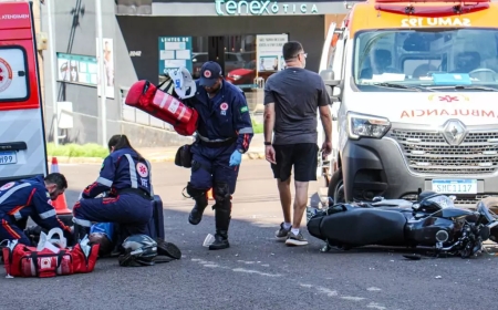 Motociclista morre após colisão em cruzamento no Centro de Campo Grande