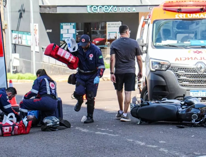Motociclista morre após colisão em cruzamento no Centro de Campo Grande