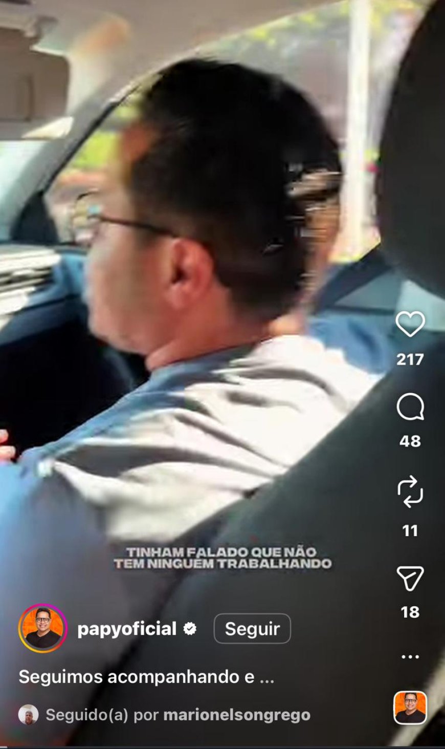 Presidente da Câmara, vereador Papy, fiscaliza obra da Av. Ernesto Geisel e cobra prefeitura após reclamações